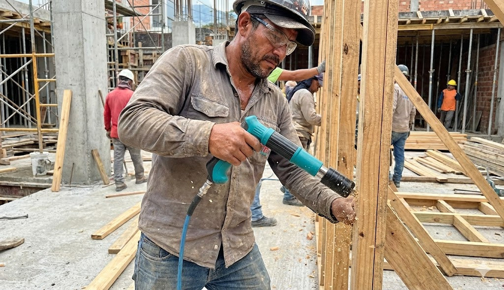 Pistola Remaches Neumática Clavos Acero